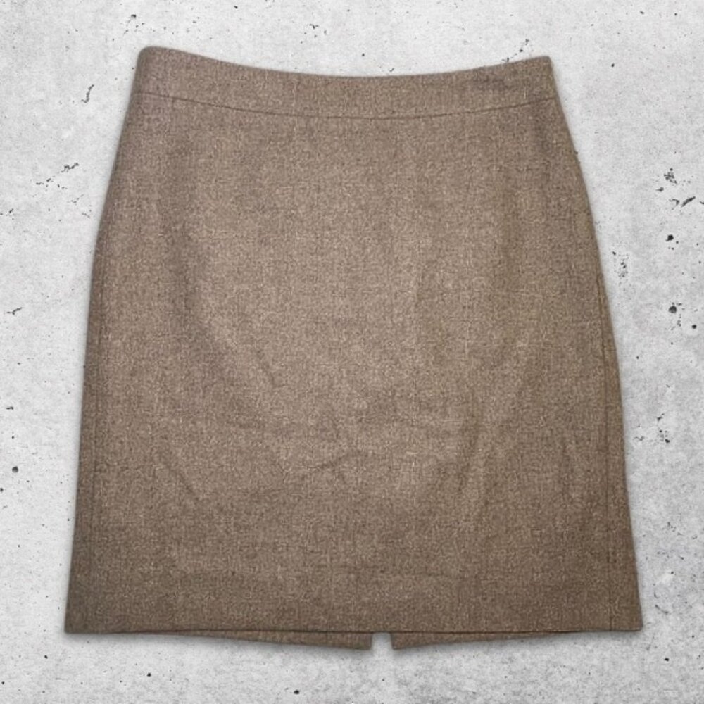 J.Crew Pencil Skirt‎ Soft Durable Wool Blend Fabric Classic Fit Tan Women's 4P